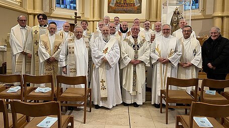 Les prêtres et diacres jubilaires ont été fêtés à la Chapelle du Glacis le 13 décembre 2024.