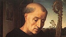 Benoît (détail), Hans Memling, triptyque de Benedetto Portinari (1487) Benoît (détail), Hans Memling, triptyque de Benedetto Portinari (1487)